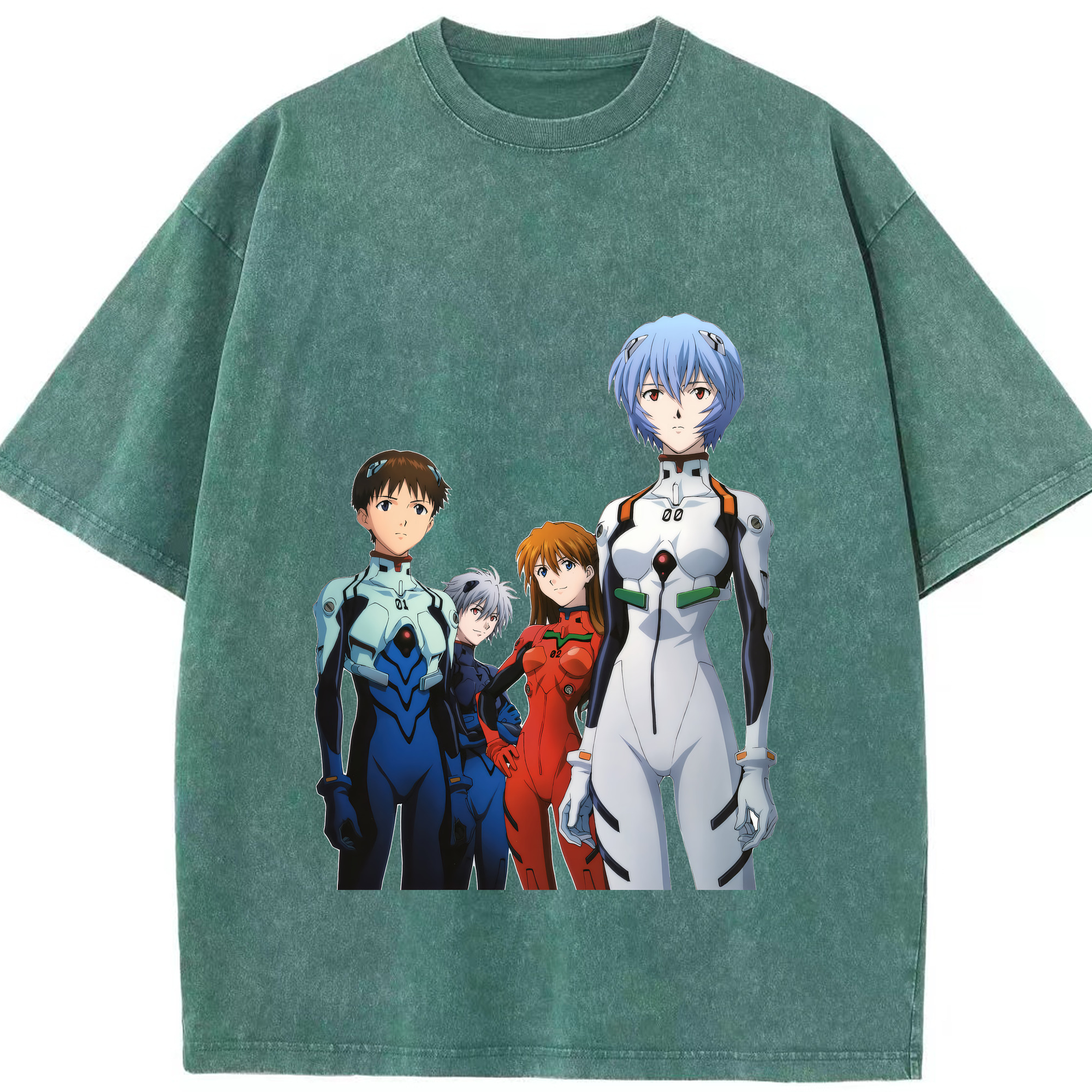 （画像用） EVA 新世紀エヴァンゲリオン 綿100% ヴィンテージ風 半袖Tシャツ（フロントプリント）